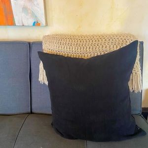Crate & Barrel black linen pillow sham